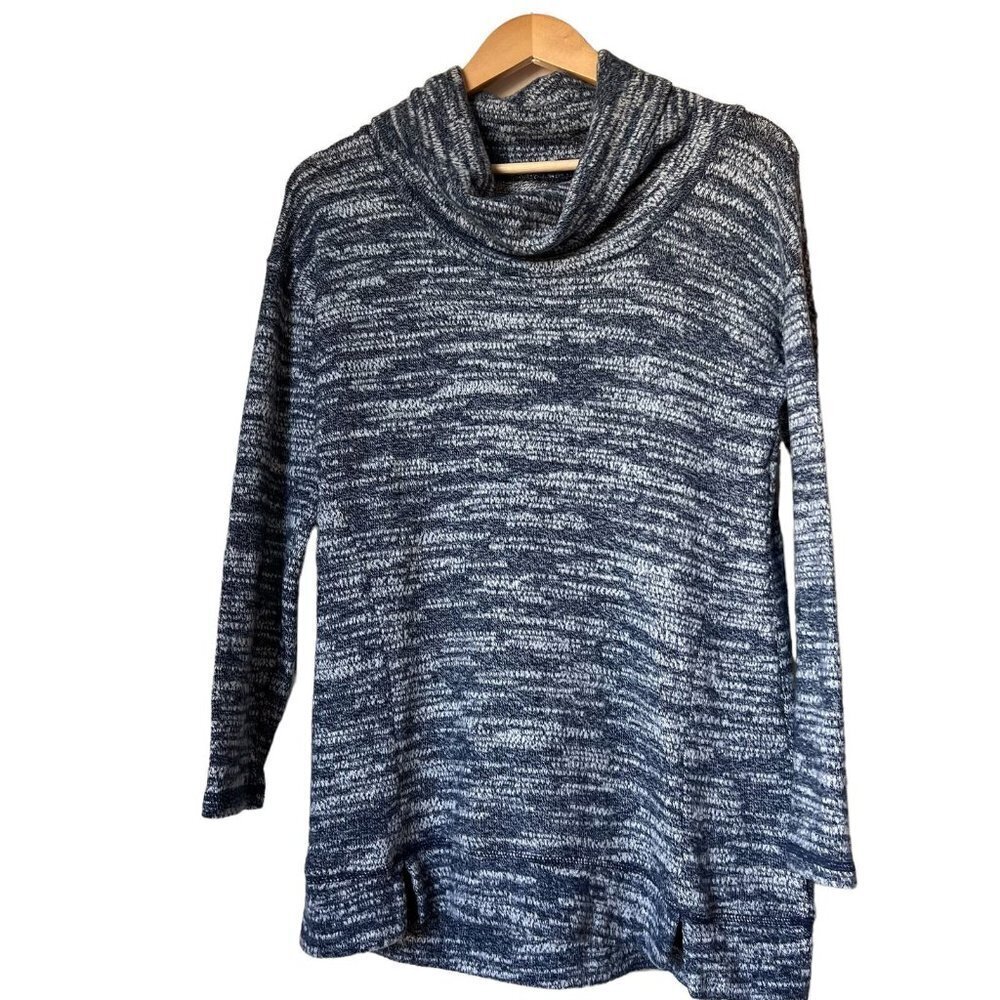 Aerie  Blue Heathered 3/4 Sleeve Cowl Neck Pullover Sweater Size Medium